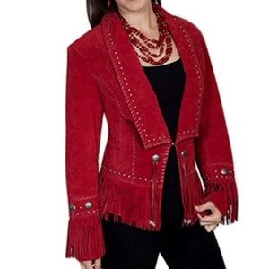 Scully Western Jacket Womens Leather Suede Fringe Beaded L196